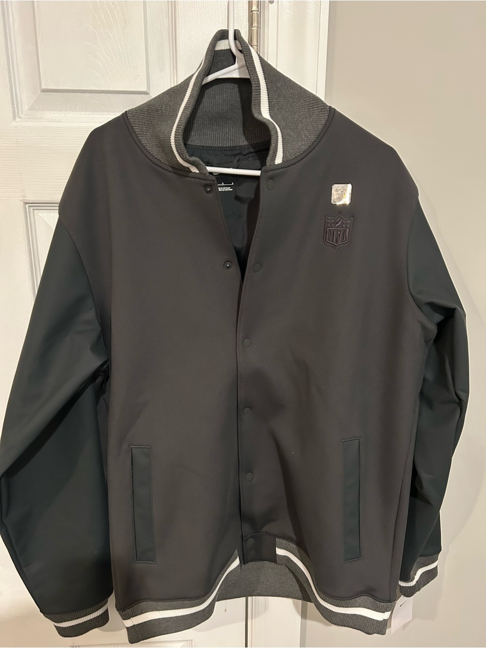 Nike Black & Gray Bomber Jacket with NFL Crest